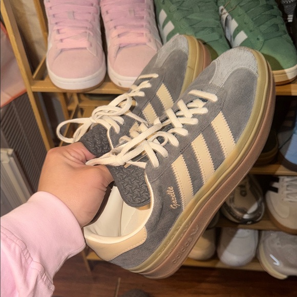 Adidas Gazelle Gray and Tan Sneakers - Picture 2 of 5